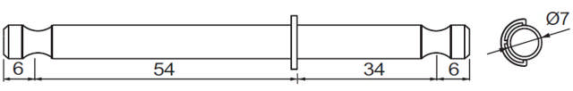 Double Dowel Pin F/System S,Bore 34mm,F/20mm Panel,Steel BZP