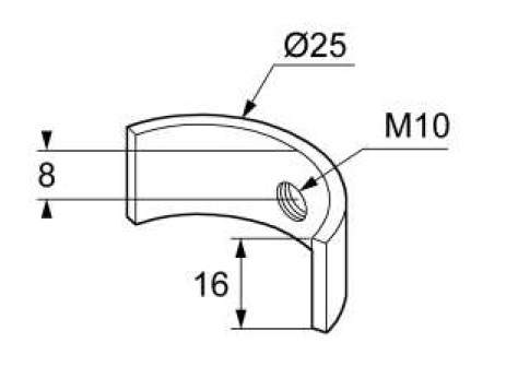 Metal Washer With Internal M10 Thread Steel BZP, F/25mm Bore
