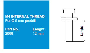 Shoulder Screw Female #2066 F/INVISIO, BZP,15.8mm,M4 Thread,