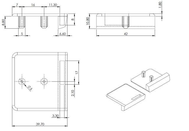 Edge Striker F/Double Door Lock 
