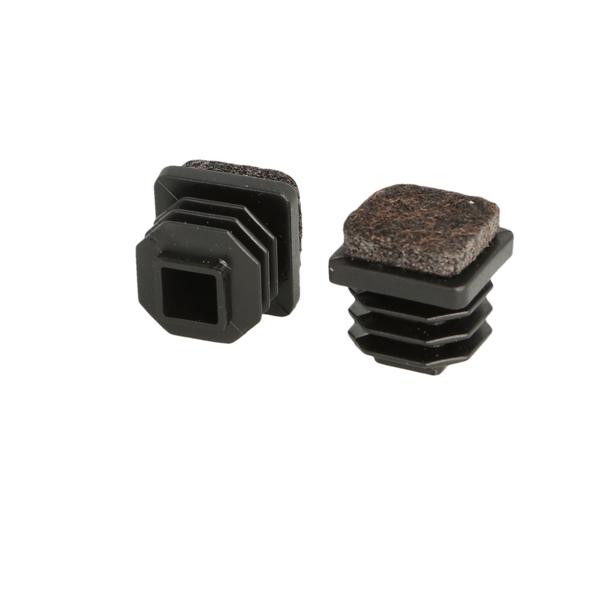 Insert Glide W/Felt For Square Tubes, 18x18mm, PE, Black