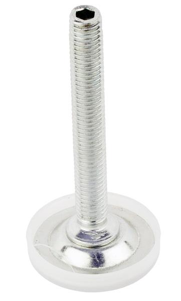 Adjust. Swivel Glide ø32,5mm, Steel BZP, M8x60mm Stud W/4mm