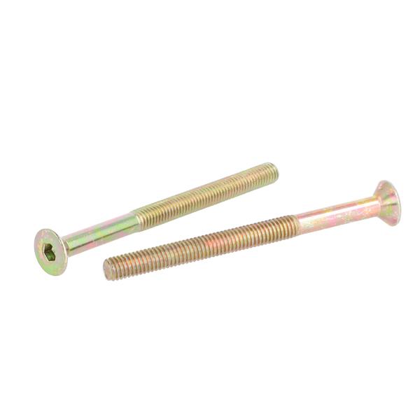 Insex Screw, M6x76mm, Yellow Zinc Pl, Hex 4mm, DIN 7991