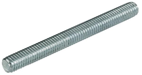 Threaded Bolt M6x70mm, Steel, Bright Zinc Plated