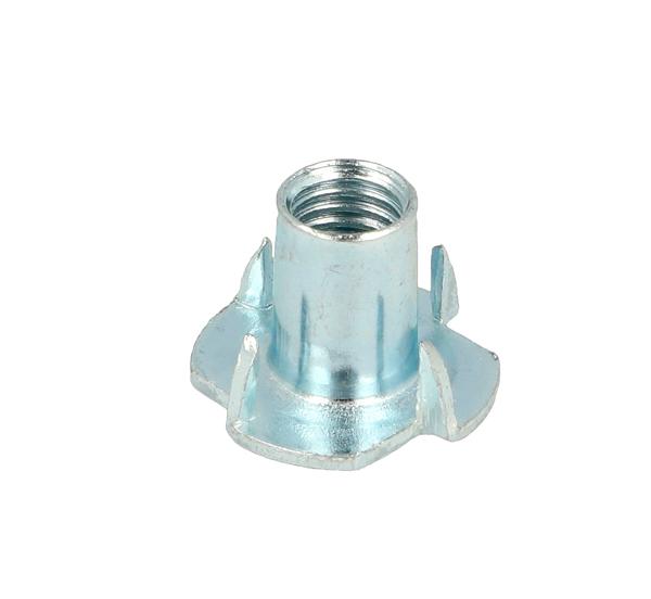 Tee Nut, 4 Prongs, M10x16mm (1,6mm), Steel, BZP