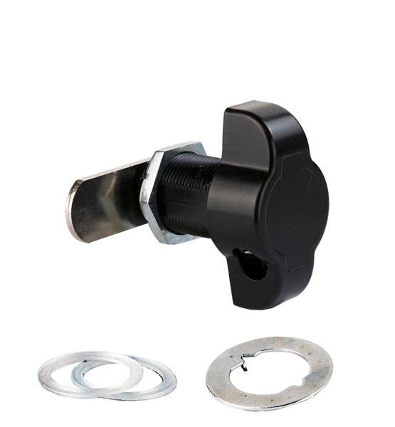 Padlockable Cam Lock #300R, 90DG, ø19x25mm, Black, Cam 3,