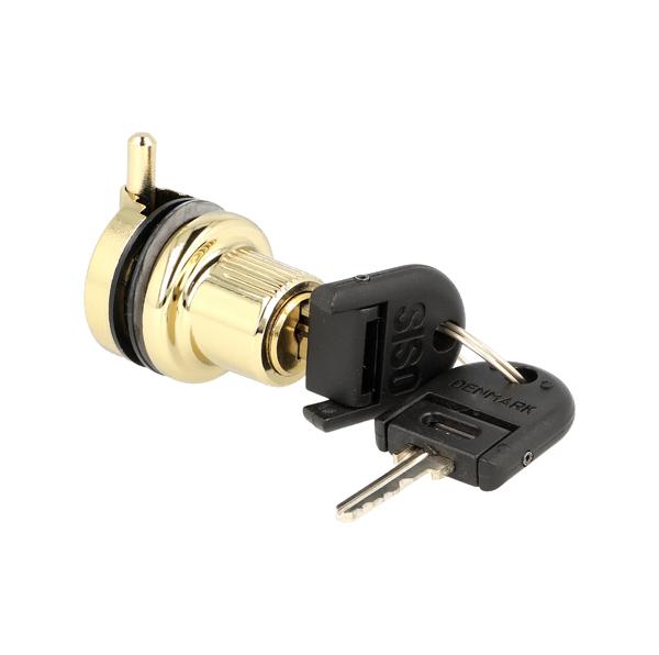 Glass Door Lock 910, Brass Plated, D/E Hinged SISO Keys