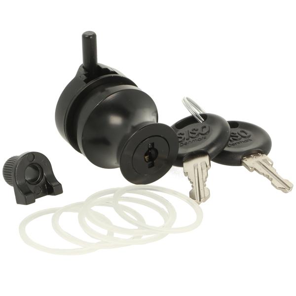 Glass Door Lock X-689, CK SISO, Black Anodized, 4-6mm Glass