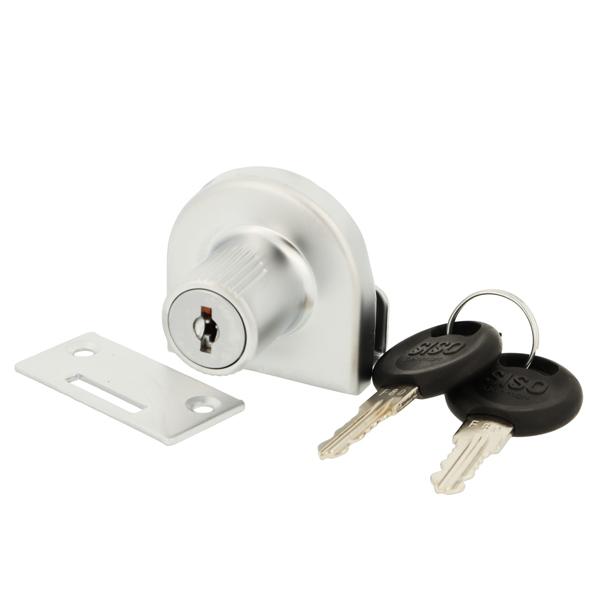 Glass Door Lock 918, Alu Finish, CK SISO, F/Single Doors