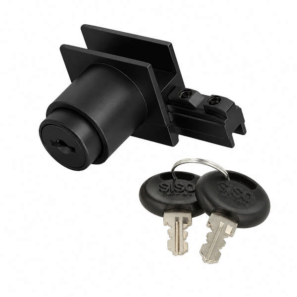 Glass Sliding Push Door Lock 2010, L+R, Black Anod, CK SISO