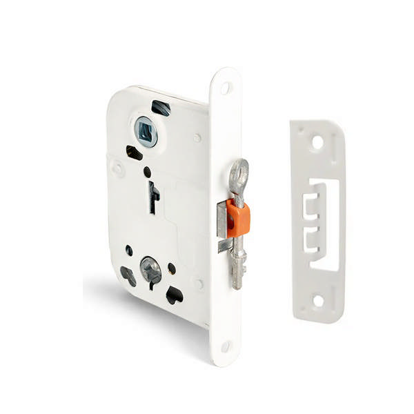 Door lock 2014, 45mm Backset, W/Key, White Painted,W/Striker
