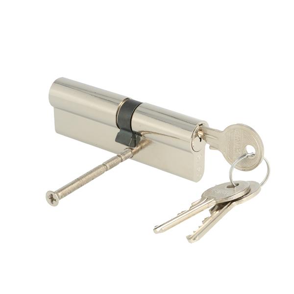 Profile Cylinder, Nickel Polished, 90mm (35+10+45mm) FAB Key