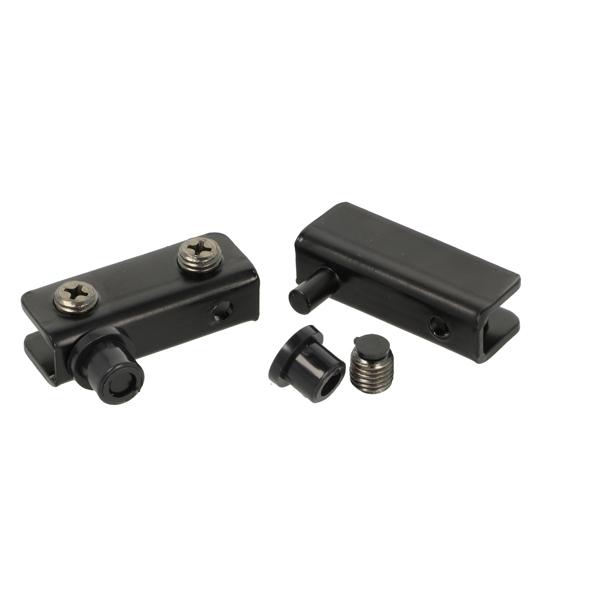 Glass Pivot Hinge No. 11.561, 9mm,Black Anodized,L+R,40x15mm