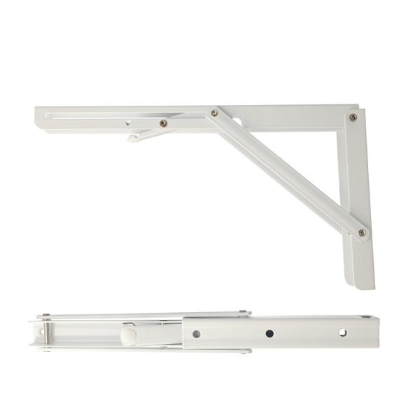 Folding Bracket, Steel, White, 300mm, Self Locking,Max Load: