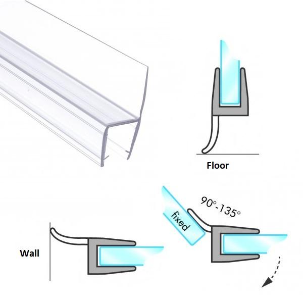 PVC Seal Glass To Floor, S-5702, 2,5 Mtr, F/8mm Glass