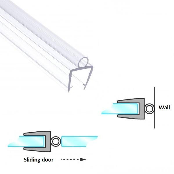 PVC Seal Glass To Floor, S-5709, 2,5 Mtr, F/8mm Glass