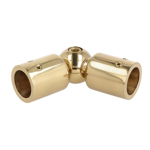 Swivel Connector F/2 Bars, F/ø19mm Tubes, Polished Brass