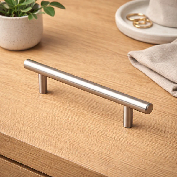 Bar Handle 5701, cc 192mm, ø10x256mm,Steel,SS-Look, W/Screws