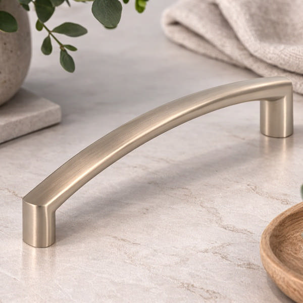 Bow Handle 2382, cc 128mm, Zamak, SS-Look, No Screws