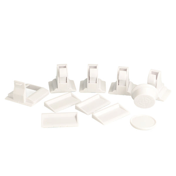 Magnet Lock, White, Set of 4 Locks, 1 key & 1 Installation