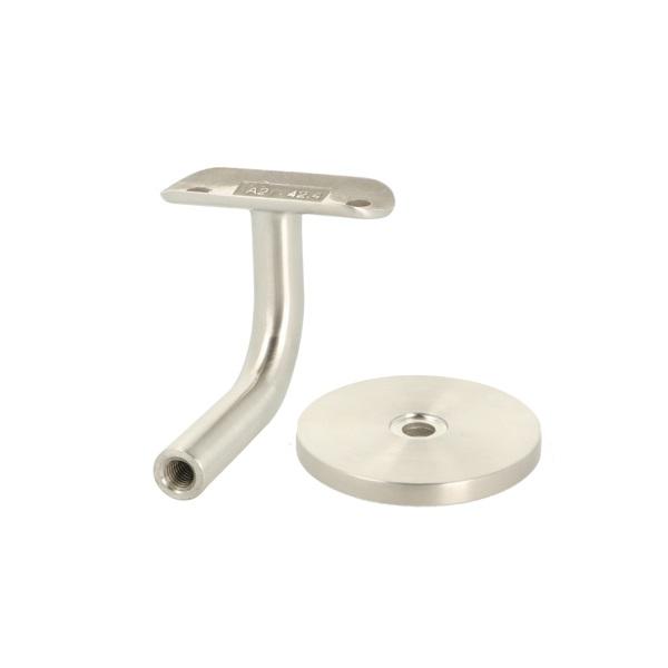 Hand Rail Support SS304+Cap-Brushed, ø42,4mm (ø60x50x74mm)