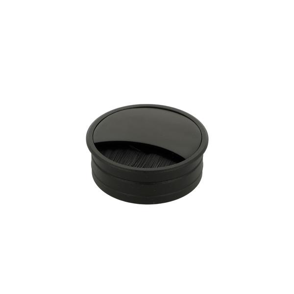 Aluminium Grommet W/Brush, ø60x22mm, Black Anodized